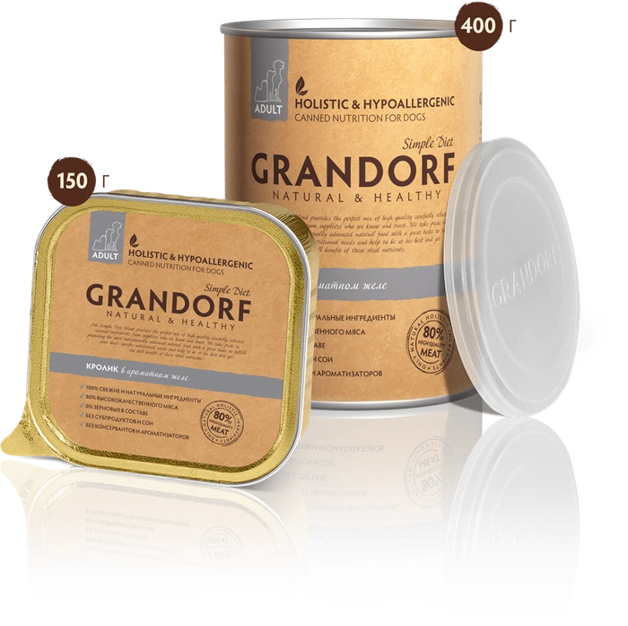 Консервы GRANDORF для взрослых собак всех пород с кроликом 27502426