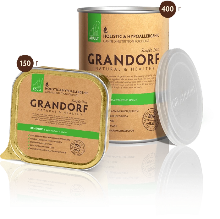 Консервы GRANDORF для взрослых собак всех пород с ягненком 27502503