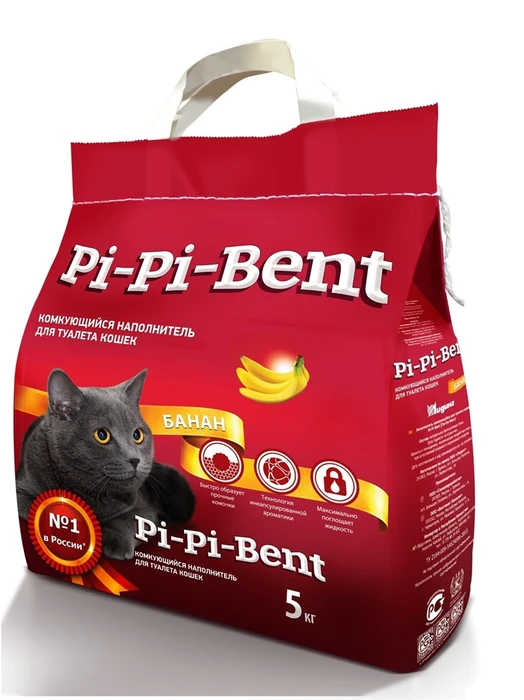 Комкующийся наполнитель Pi-Pi-Bent с ароматом банана 25146