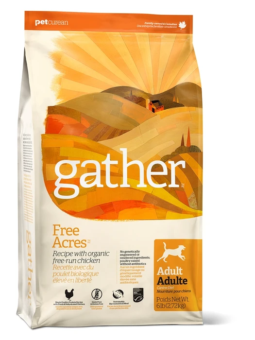 Органический Беззерновой сухой корм GATHER Free Acres Chicken DF для собак с курицей 46657