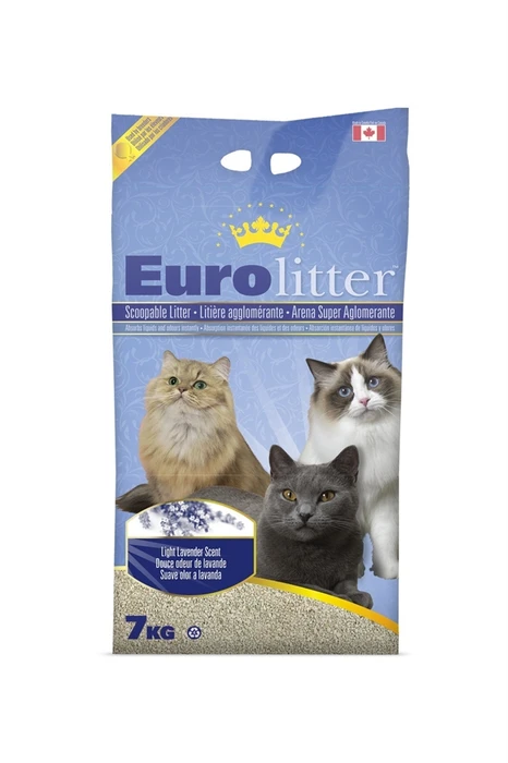 Наполнитель Eurolitter комкующийся Контроль запаха , без пыли (Dust Free) с ароматом лаванды