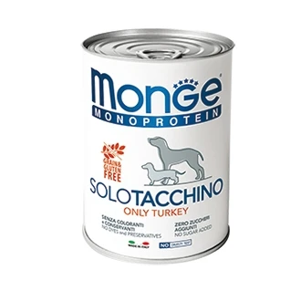 Паштет MONGE Monoprotein Solo для собак с индейкой Solotacchino Only Turkey 400 гр