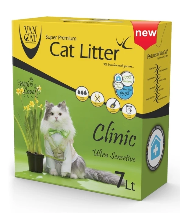Комкующийся наполнитель VAN CAT Antibacterial с антибактериальным эффектом без пыли 6 л 34804