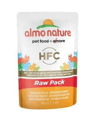 Пауч ALMO NATURE для взрослых кошек с куриной ножкой 75% мяса Classic Raw Pack – Chicken Drumstick 20466
