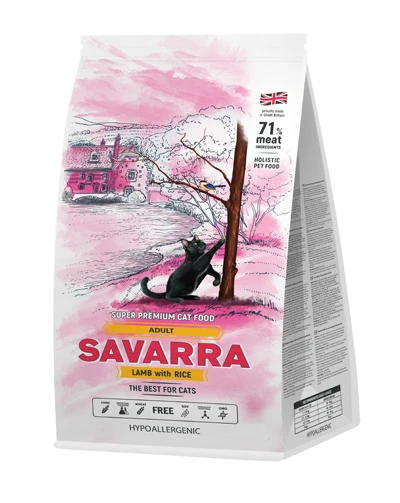 Сухой корм SAVARRA Adult Cat Lamb/Rice для взрослых кошек с ягненком и рисом 5649110