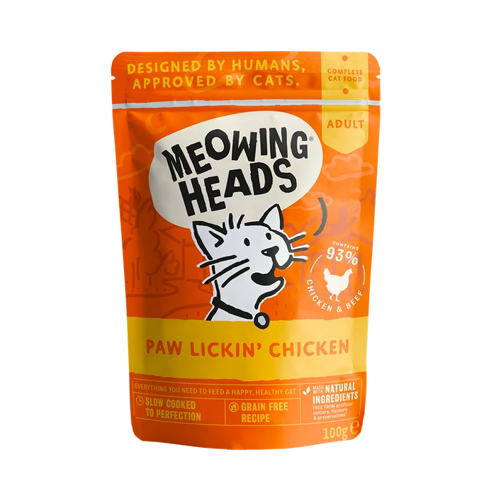 Пауч BARKING (MEOWING) HEADS Paw Lickin Chicken для котят и кошек с курицей и говядиной "Куриное наслаждение"