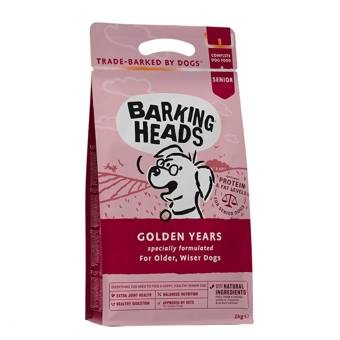 Сухой корм BARKING HEADS Golden Years для собак старше 7 лет с курицей и рисом "Золотые годы" 18133