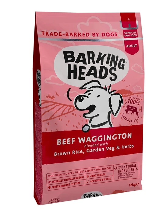 Сухой корм Barking Heads Beef Waggington для собак с говядиной и бурым рисом "Вуф-строганов" 48623