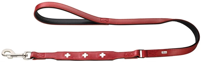 Hunter поводок для собак Swiss 13/110 кожа красный/черный 43152
