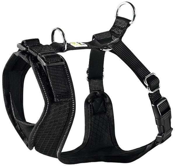 Hunter шлейка для собак Manoa S (38-47 см) нейлон/сетчатый текстиль черная 92719