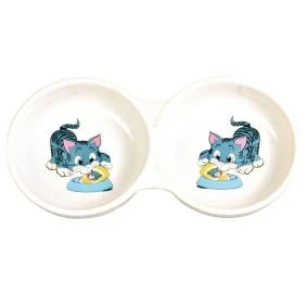 Миска керамическая двойная Trixie Кошка 4014/14237