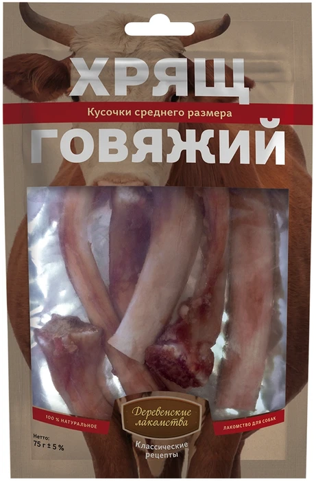 Деревенские лакомства "Классические рецепты" для собак - Хрящ говяжий, средний размер 72500040