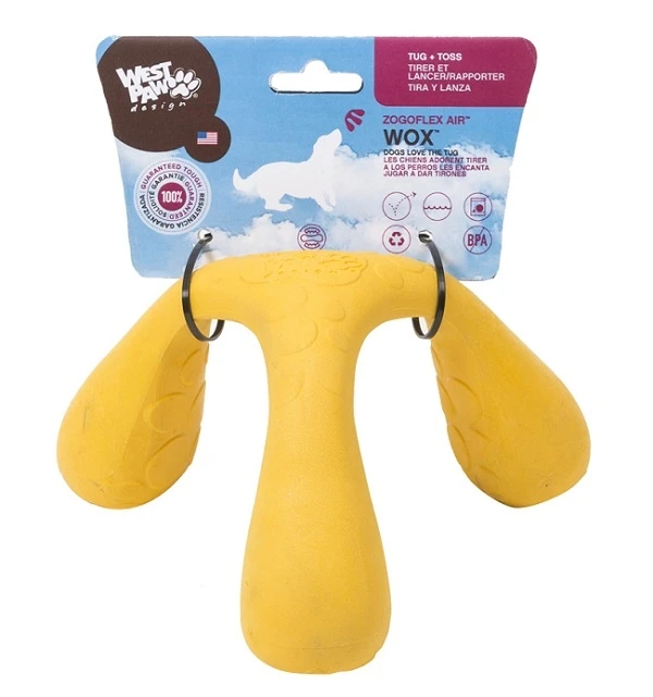 Игрушка для собак Zogoflex Air интерактивная Wox желтая с вибрирующими ножками 753131