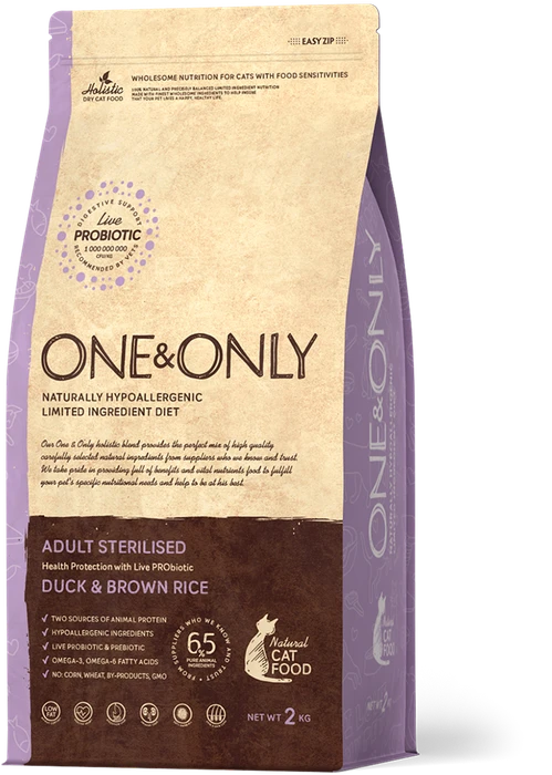 Сухой корм ONE&ONLY Sterilised Duck&Rice для стерилизованных кошек с уткой и рисом 514196