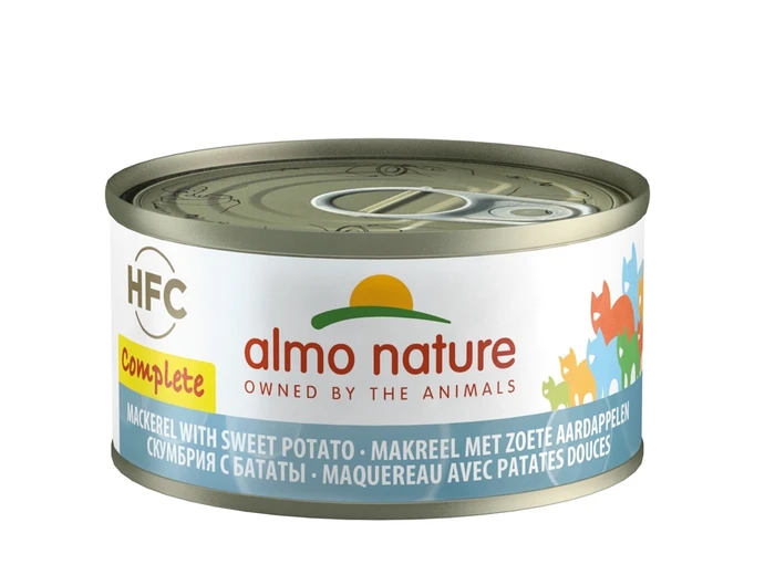 Полнорационные консервы ALMO NATURE для кошек со скумбрией и бататом (HFC Complete - Mackerel with Sweet Potato)