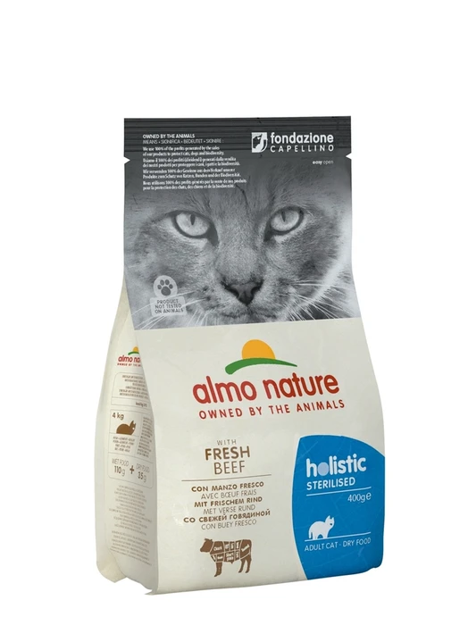 Сухой корм ALMO NATURE Functional – Adult Sterilized Beef and Rice для кастрированных кошек с говядиной и рисом 20355