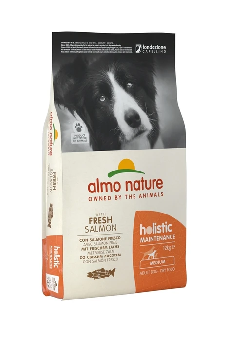 Сухой корм ALMO NATURE Medium Salmon для взрослых собак средних пород с лососем 10149