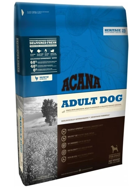 Беззерновой сухой корм ACANA Heritage Adult Dog для взрослых собак всех пород с цыпленком и зеленью 71199