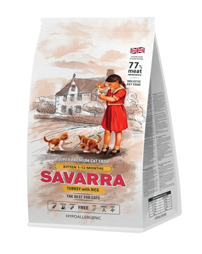 Сухой корм SAVARRA Kitten Turkey/Rice для котят с индейкой и рисом 5649100