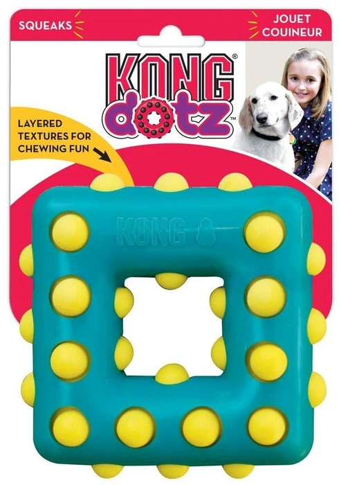 Игрушка для собак KONG Dotz квадрат с пищалкой TDD32E