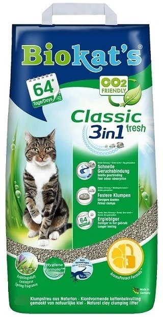 Наполнитель BIOKAT'S CLASSIC 3in1 FRESH комкующийся c ароматизатором с гранулами разного размера 613314