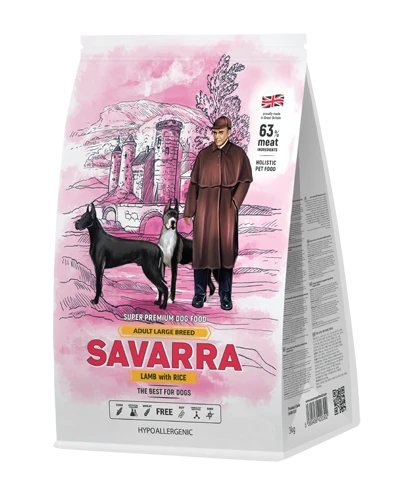 Сухой корм Savarra Adult Large Breed Lamb/Rice для собак крупных пород с ягненком и рисом 5649030