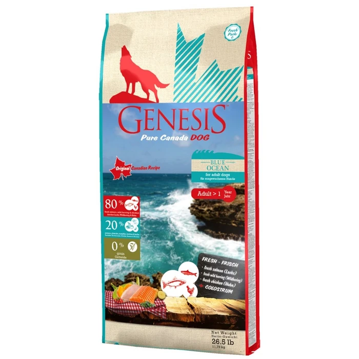 Беззерновой сухой корм Genesis Pure Canada для собак с лососем, сельдью и курицей (Adult Blue Ocean) 514900907