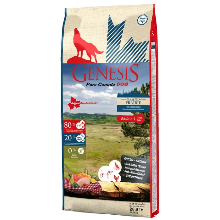 Беззерновой сухой корм Genesis Pure Canada для собак с курицей, буйволом и перепелками для чувствительного пищеварения (Grand Praire) 515100907