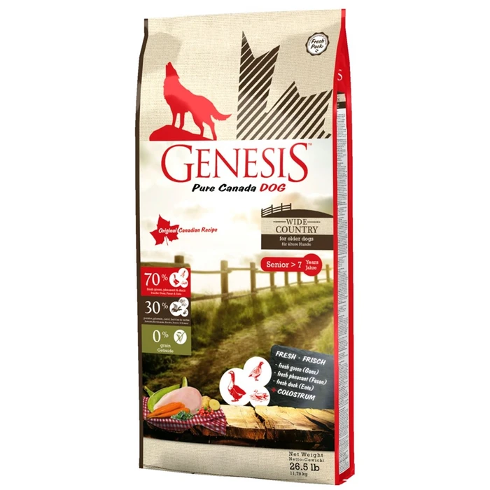 Беззерновой сухой корм Genesis Pure Canada для пожилых собак мясом гуся, фазана, утки и курицы (Wide Country) 515300907