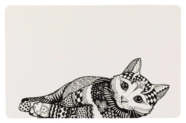 Коврик Trixie под миску Black/White Cat 44x28 см 24788/33574