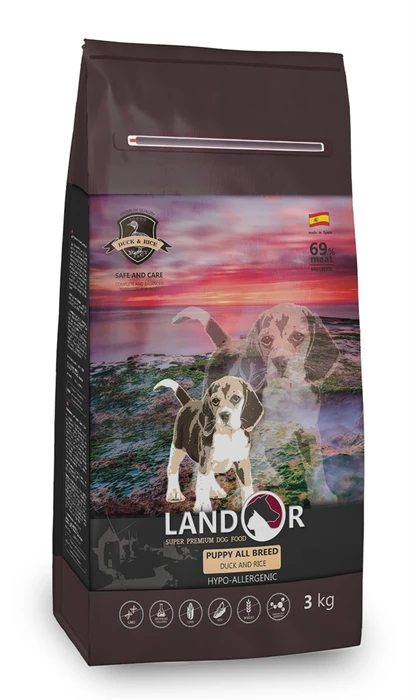 Сухой корм Landor для щенков всех пород с уткой и рисом Puppy All Breed Duck with Rice 7843303