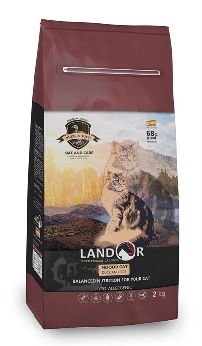 Сухой корм LANDOR для домашних кошек с уткой и рисом Indoor Cat Duck with Rice 7843101
