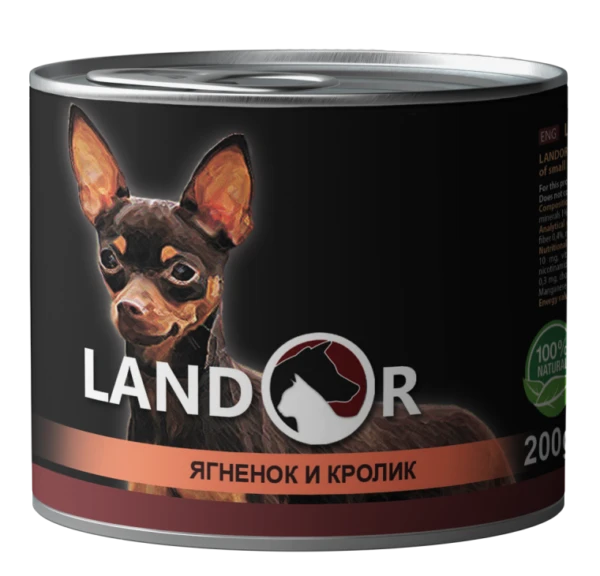 Консервы LANDOR для собак с ягненком и кроликом Lamb/Rabbit with Sweet Potato