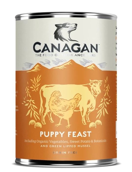 Консервы беззерновые Canagan для щенков с курицей и говядиной Puppy Feast 100.2.006