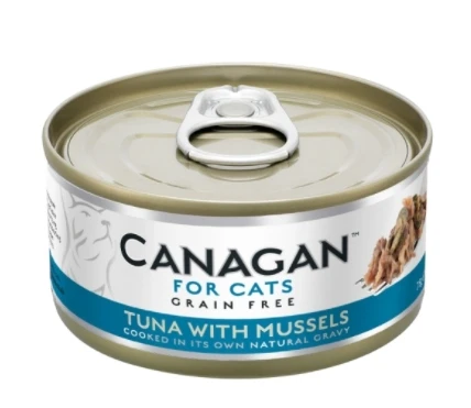 Беззерновые консервы CANAGAN для котят и кошек с тунцом и мидиями (Cat Tuna with Mussels) 100.3.003