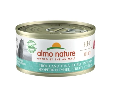 Консервы ALMO NATURE для взрослых кошек с форелью и тунцом HFC Jelly Adult Cat Trout Tuna