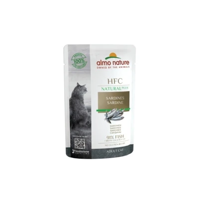 Пауч ALMO NATURE Natural Plus для взрослых кошек с сардинами 91% мяса (Alternative Sardines)