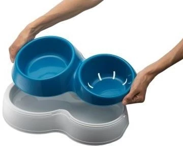 Миска для собак двойная BAMA PET CIOTOLOTTO M 1500-1200 мл 44х57х12h см