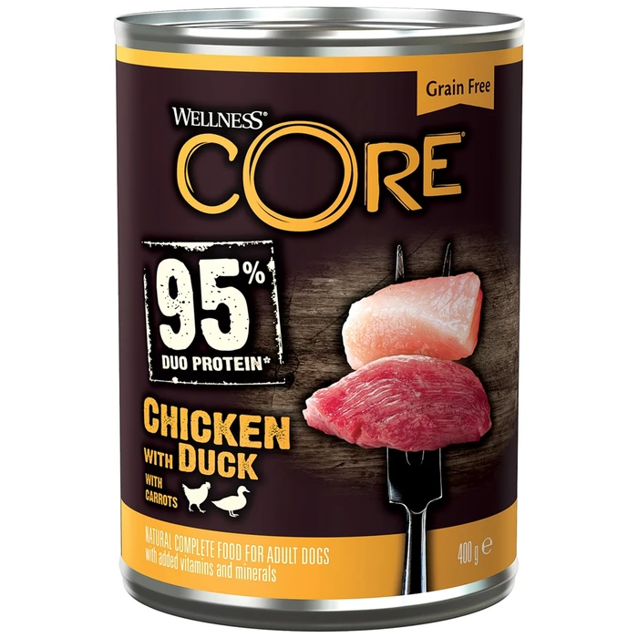 Консервы беззерновые Wellness Core для собак из курицы с уткой и морковью Chicken, Duck with Carrot 10859
