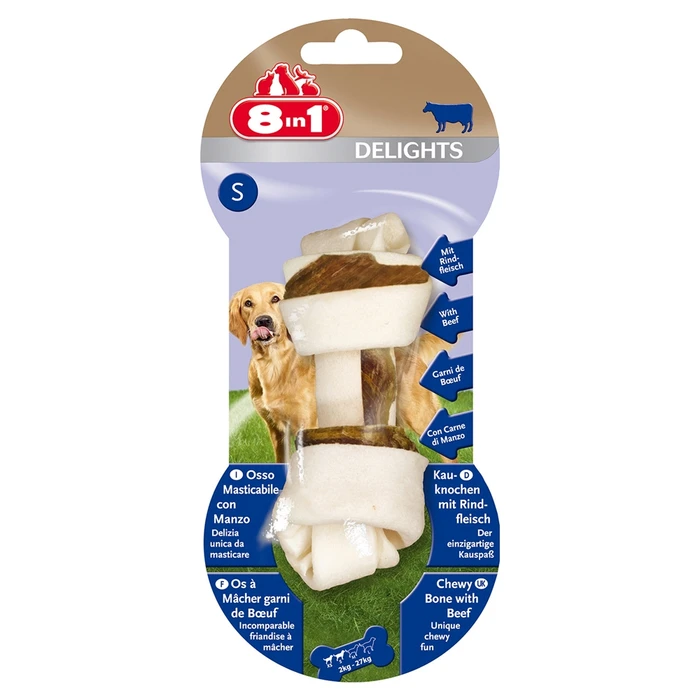 Косточка с говядиной для мелких и средних собак 8in1 DELIGHTS Beef S 11 см 108764