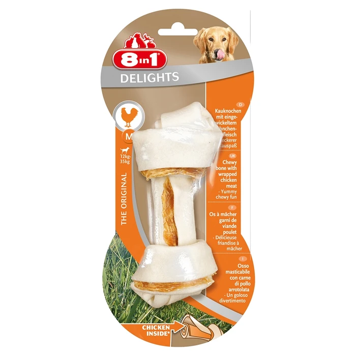 Косточка с куриным мясом для средних и крупных собак 8in1 DELIGHTS M 14,5 см 102434