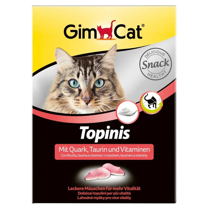 Витаминизированное лакомство для кошек GimCat Topinis: Мышки с творогом, таурином и витаминами