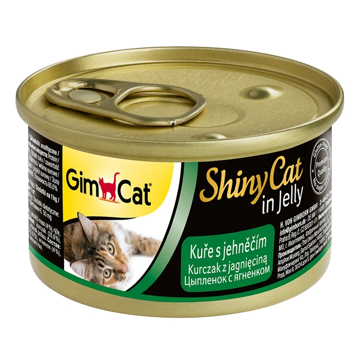 Консервы GimCat ShinyCat для кошек из цыпленка с ягненком в желе