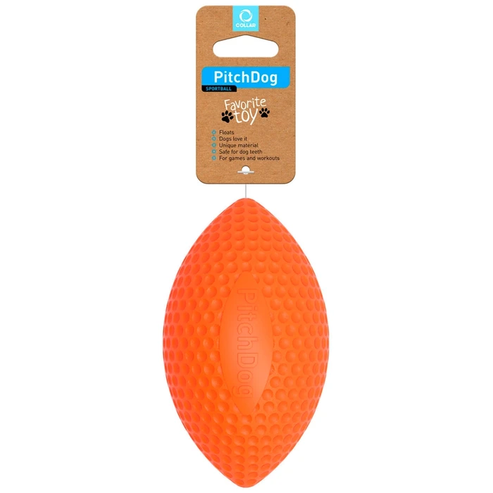 Игрушка для собак PitchDog SportBall мяч-регби  для аппортировки 9 см оранжевый