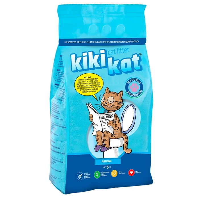 Комкующийся наполнитель KikiKat супер-белый без ароматизатора 5 л