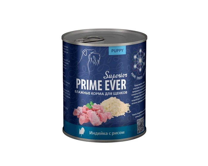Консервы PRIME EVER SUPERIOR для щенков всех пород с индейкой и рисом 157105