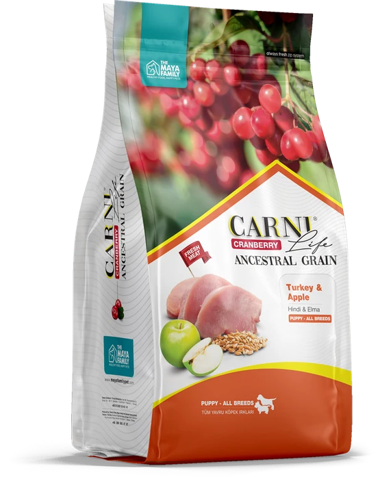 Сухой корм CARNI LIFE для щенков всех пород индейка с яблоком и клюквой CARNI LIFE Puppy