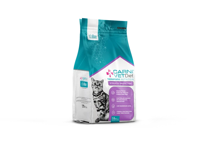 Сухой корм Carni Vet Diet для кошек с птицей диета для профилактики и предотвращения редицивов МКБ струвитного типа и цистите Cat Struvite Protection