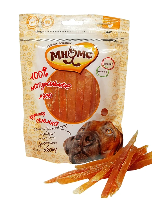 Лакомство для собак Мнямс куриная соломка с омега-3, омега-6 701788
