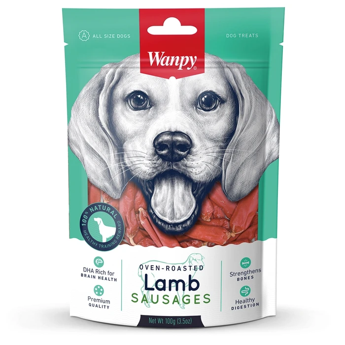Лакомство WANPY DOG для собак всех пород сосиски из мяса ягненка